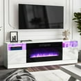 thumbnail image 1 of Easoger 70 inch Fireplace TV Stand, White TV Stand with Fireplace for TVs up to 80", 12 LED Colors, 1 of 7