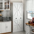 thumbnail image 1 of Oneinmil 72" Pantry Storage Cabinet, Tall Kitchen Pantry with Farmhouse Barn Doors for Kitchen, Rustic White, 1 of 7