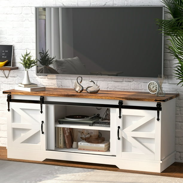 Oneinmil Farmhouse TV Stand, TV Stands for 65 inch TV, TV Stand with