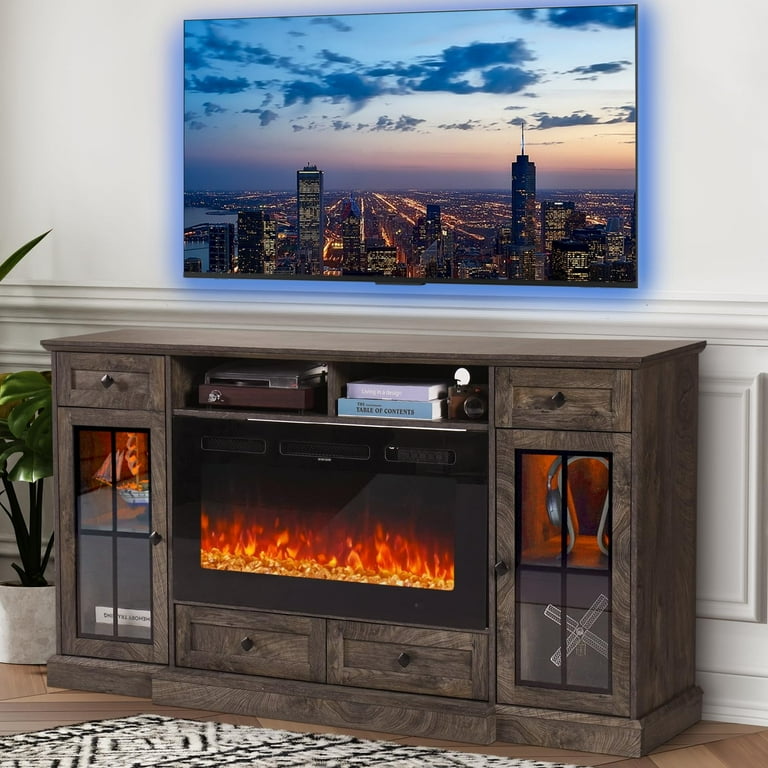 68 inch tv stand with fireplace discount