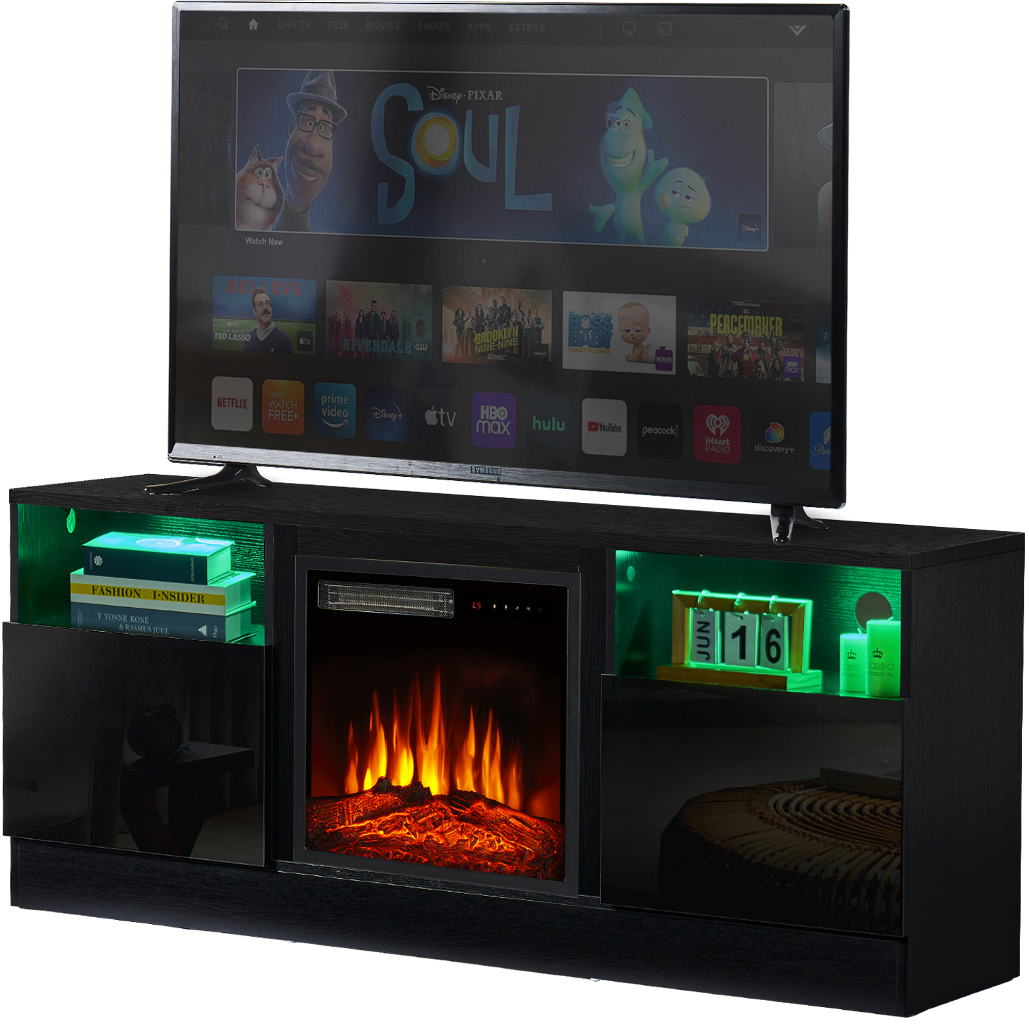 Oneinmil Fireplace TV Stand for TVs up to 65", TV Stand with Electric