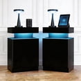 thumbnail image 1 of EVmore Set of 2 Home Nightstand, Black, with 24 Color LED Lights, 1 of 8