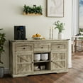thumbnail image 1 of Oneinmil Storage Entryway Table, Farmhouse Sideboard Buffet with 3 Drawers & 2 Doors, Adjustable Shelves Cabinet for Living Dinning Room, Gray, 1 of 8