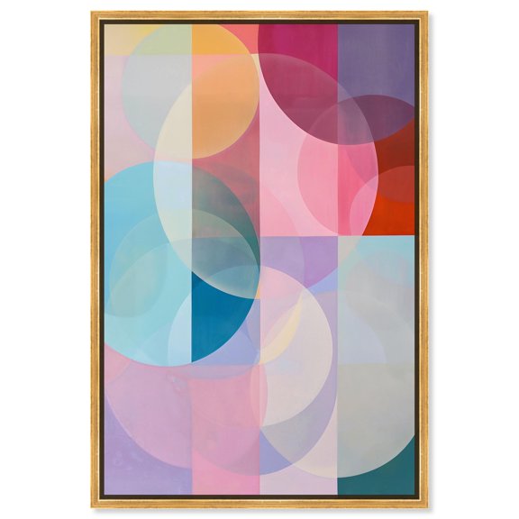 Oneiric Circles I Canvas Colorful Abstracts by Art Remedy, Gold Frame, 30 x 45