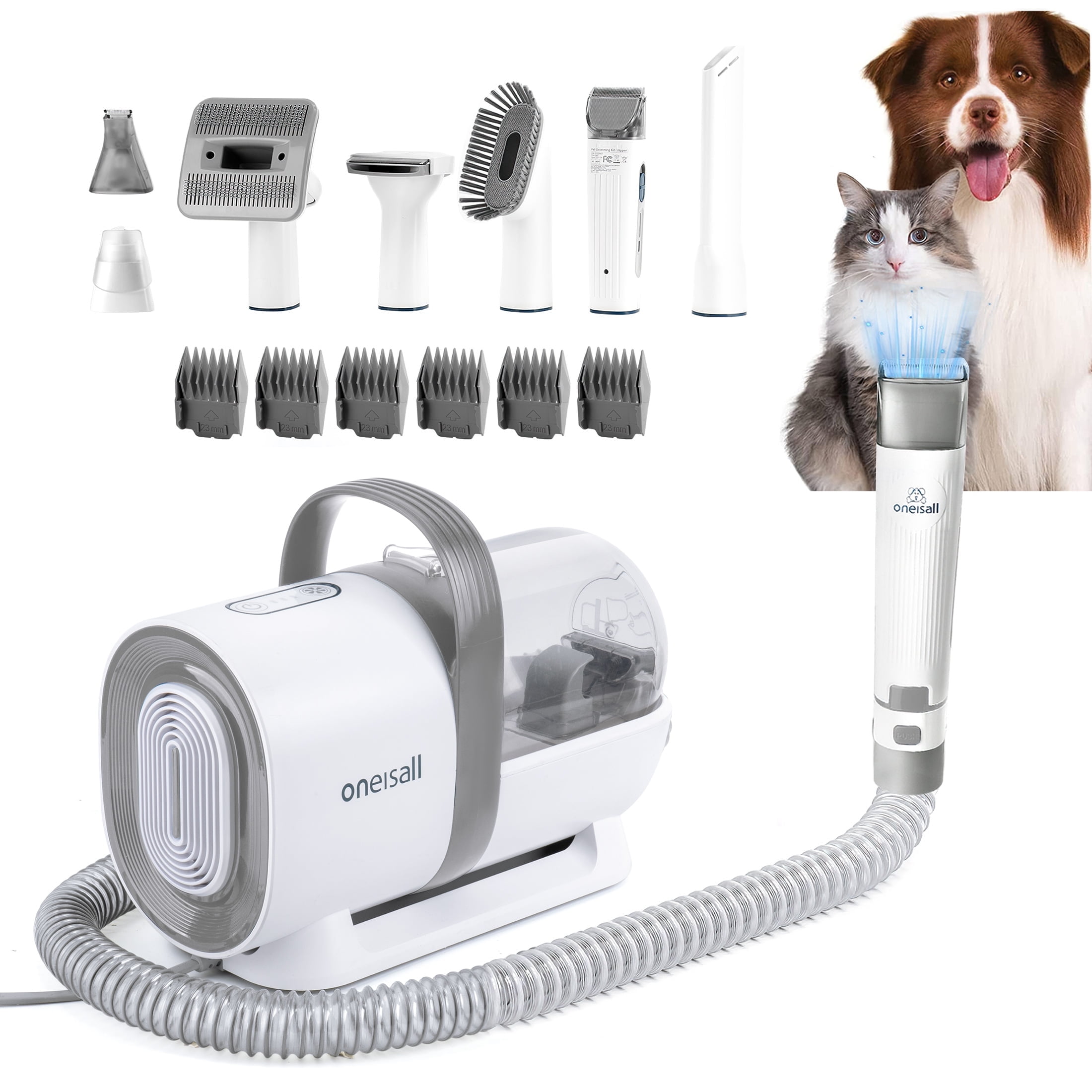 SYSTEM リペア1Lセット クルミ Oneisall, Dog Grooming Kit, 7 In 1 Low Noise Vacuum with 1.5L Dust