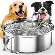 Oneisall 7L/230oz/1.8G Dog Water Fountain for Large Dogs, Stainless Steel Super Quiet Dog Fountain Water Bowl, Triple Filtration Automatic Pet Water Fountain, Cat Water Fountain with Smart Safe Pump