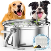 Oneisall 7L/230oz/1.8G Dog Water Fountain for Large Dogs, Stainless Steel Super Quiet Dog Fountain Water Bowl, Triple Filtration Automatic Pet Water Fountain, Cat Water Fountain with Smart Safe Pump - Walmart.com