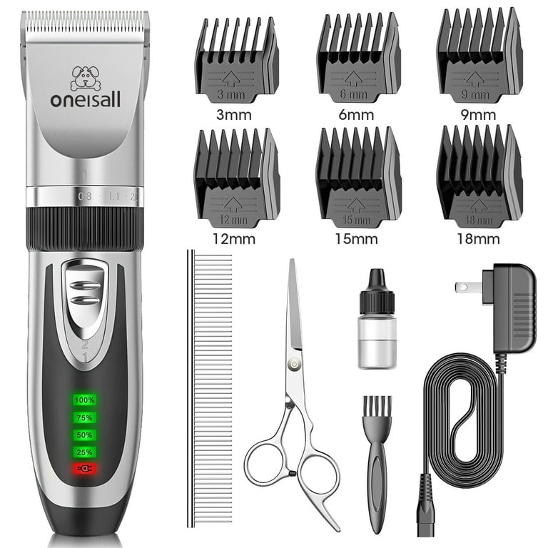 Oneisall Dog Clippers, 2-Speed, Low Noise, Rechargeable, Cordless