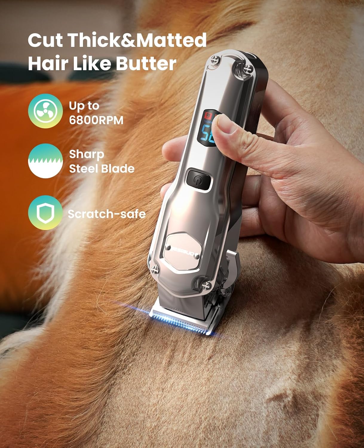 Curated visual reference: Oneisall Dog Clippers For Grooming Thick Heavy Coats 4 In Photo Inspiration