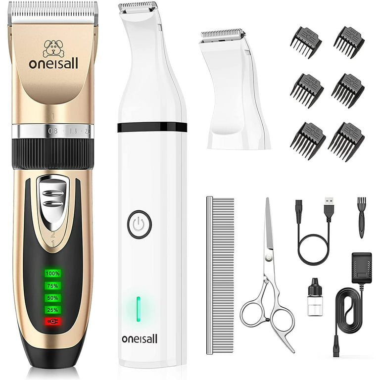 Guinness Regelmæssigt gentage Oneisall Dog Clippers and Dog Paw Trimmer Kit 2 in 1 Low Noise Cordless Dog  Clippers for Grooming Pet Hair Trimmers for Small and Large Dogs Cats  Animals - Walmart.com