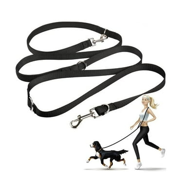 Oneisall Hands-Free Dog Leash, Double-Sided Nylon Dogs Leashes, Multifunctional Dog Training Leash for Medium and Large Dogs, Black