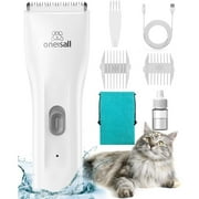 Oneisall LGL006 Cat Grooming Clippers, Cordless Quiet Cat Clippers for Cat Matted Hair - White