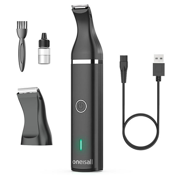 Oneisall N5-2 Dog Paw Trimmer for Grooming, 2 In 1 Low Noise Paw Trimmer for Dogs/Cordless Dog Grooming Clippers, Black