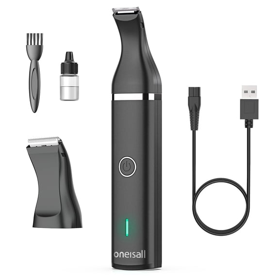 Oneisall N5-2 Dog Paw Trimmer for Grooming, 2 in 1 Low Noise Paw Trimmer for Dogs/Cordless Dog Grooming Clippers, Black