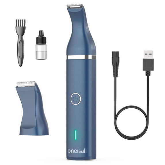 Oneisall N5-2 Paw Trimmer for Dogs, 2 in 1 Low Noise Dog Paw Trimmer for Grooming, Pet Hair Grooming Trimmer, Teal