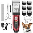 thumbnail image 1 of Oneisall P2 Low Noise Dog Grooming Kit, Rechargeable Cordless Dog Clippers for Grooming, Dog Grooming Clippers with 6 Guard Combs & 1 Steel Comb, Shaver Hair Clippers Set for Dogs Cats Pets - Red, 1 of 8