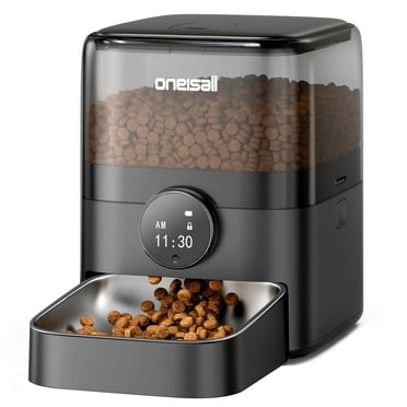 Oneisall PF05 Automatic Cat Feeder, 12 Cups/3L Programmable Cat Food Dispenser, Timed Cat Feeders for Dry Food, Black