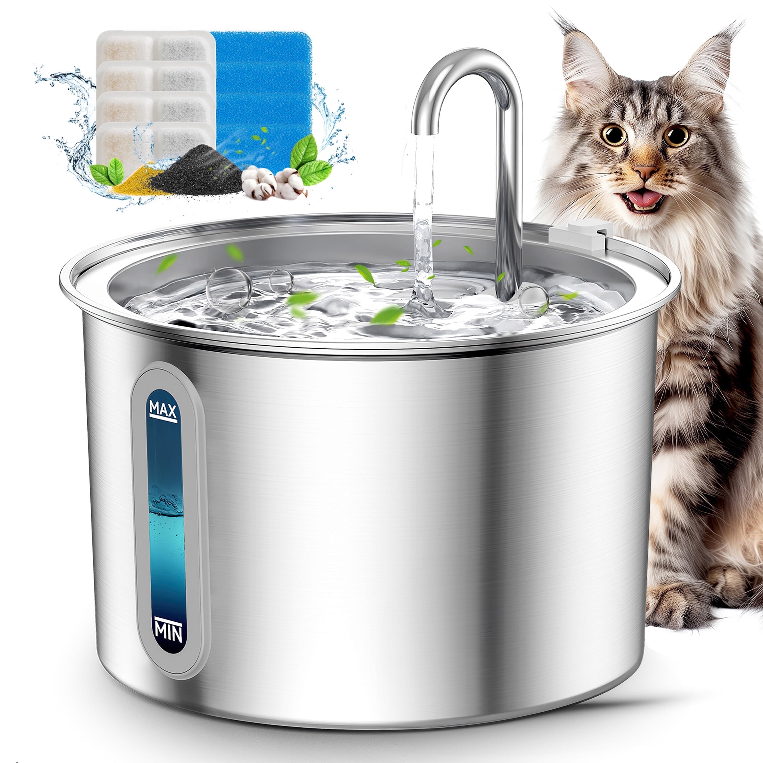 are elevated food bowls better for cats Elevated Food-Grade Feeder Stand With Stainless Steel Cat Bowls  (Vet-Recommended!) main image 0