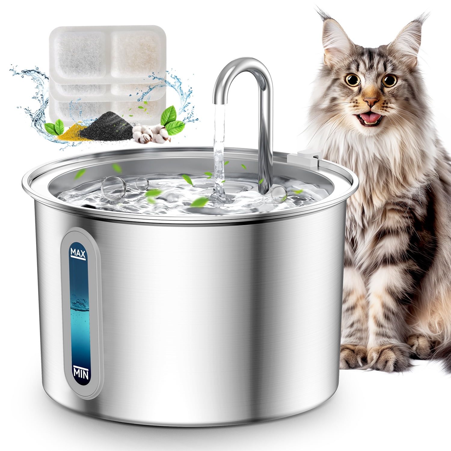 Etna stainless steel dog & cat water fountain bowl clearance
