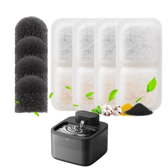 Oneisall Replacement Filters for CW-05/CW-04 Cat Water Fountain, 4-Pack, White