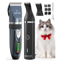 Oneisall X2 N5 Cat Clippers for Matted Hair, 2 in 1 Cat Grooming Kit, Quiet Cordless Cat Shaver and Paw Trimmer for Long Hair, Cat Hair Trimmer for Grooming, Pet Clippers for Cats, Navy & Black