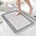 thumbnail image 1 of Onekawa Bathroom Rug 16" x 24", Soft Absorbent Microfiber Non Slip Bath Mat, Machine Washable Bathroom Floor Rug for Shower, Tub, Sink, Light Gray, 1 of 9