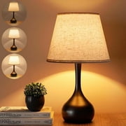 Onekawa Touch Table Lamps for Bedroom, 3-Way Dimmable Bedside Lamp - Home Decor, Touch Controlled Small Light For Bedroom, Living Room, Office, Desk (Including LED Bulbs)