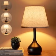 LOFTER-PRO Touch Table Lamps for Bedroom, 3-Way Dimmable Bedside Lamp - Home Decor, Touch Controlled Small Light For Bedroom, Living Room, Office, Desk (Including LED Bulbs)