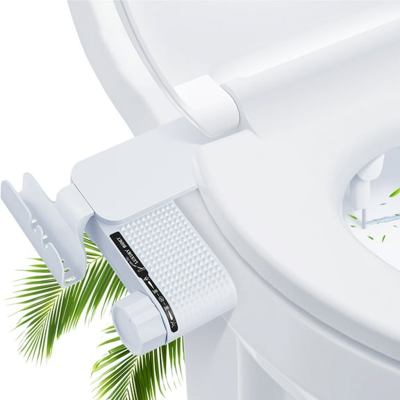 Onekawa Bidet Attachment for Toilet  Dual Nozzle with Self-Cleaning, Non-Electric Adjustable Water Pressure, Easy Install, White Toilet Bidet Sprayer