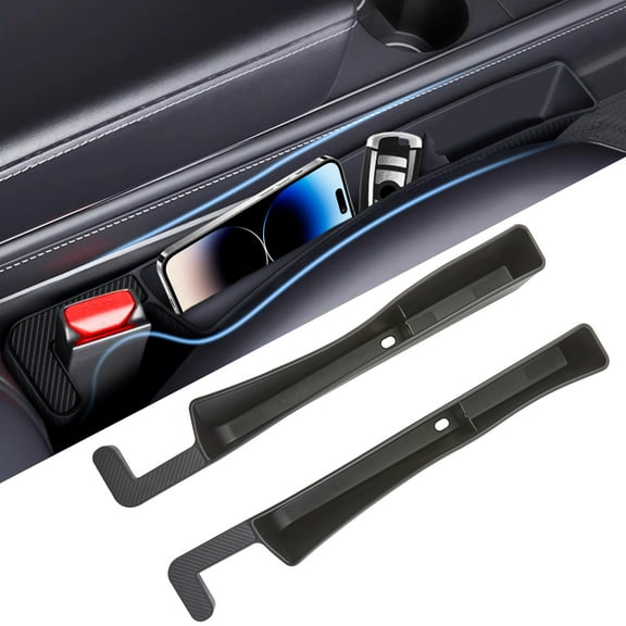 Onekawa Car Seat Gap Filler, 2 Pack Car Seat Gap Plug, Car Seat Organizer Between Seats Console, Black