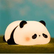 Onekawa Cute Panda Night Light,LED Squishy Panda Lamp for Kids Sleep,Food Grade Silicone Novelty Animal Night Lamps for Office Desk,3 Level Dimmable,Cool Gifts Kids