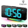 thumbnail image 1 of Onekawa Digital Alarm Clock Large LED Display RGB Alarm Clock with 10 Color Night Light Adjustable Brightness USB Charging Clock for Bedroom Nightstand Home Office Decor, 1 of 10