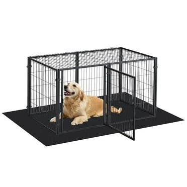 Onekawa Dog Crate Mat Liner, Under Pet Cage Mat,Absorbent, Waterproof, Non-Slip,Washable Puppy Pee Pad,Black,Thin(29”x48”)