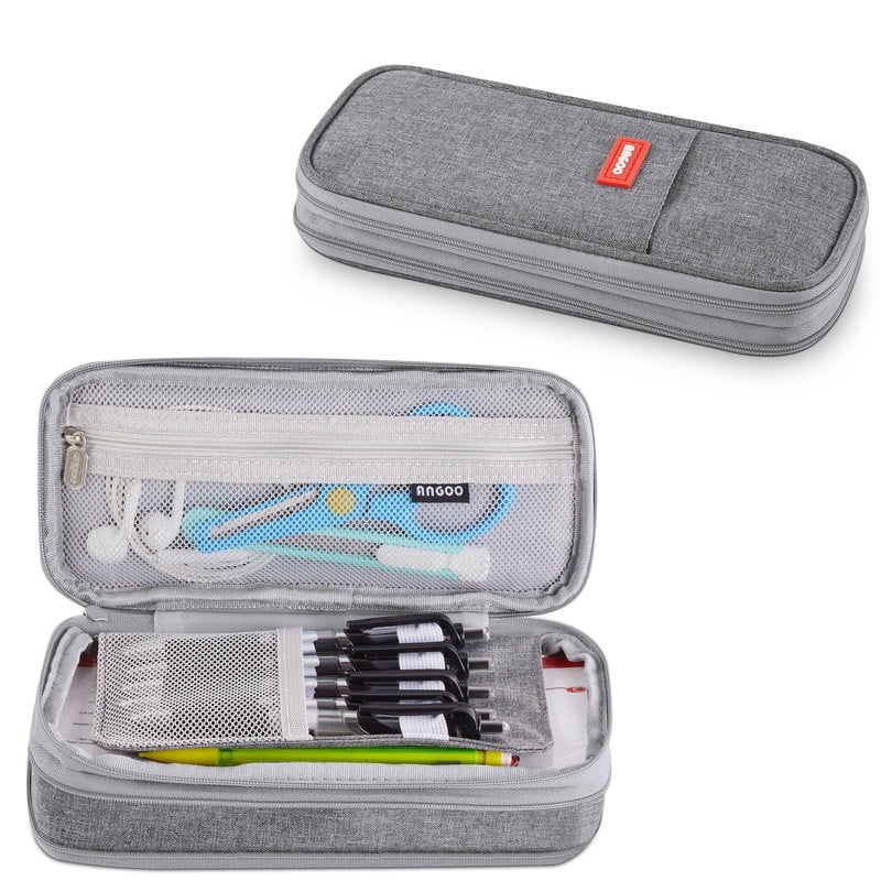 Onekawa Double-Layer Canvas Pencil Case  Large Capacity Organizer for Office & College