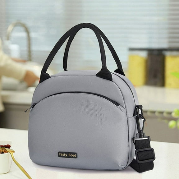 Onekawa Lunch Bag, Insulated Lunch Box for Women,Reusable Tote Lunch Box,Cooler Lunch Container for Work, Travel, Outdoor,Grey