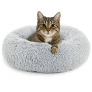 Onekawa Round Dog Bed for Small Dogs, Calming Washable Small Pet Bed, 24" Anti-Slip Soft Fluffy Plush Large Cat Bed for Small & Medium Dog