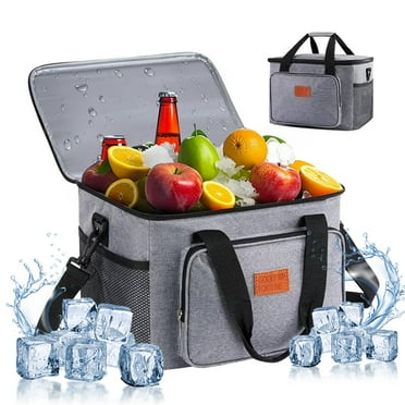 Onekawa Soft Cooler Bag,Collapsible Soft Sided Cooler,Beach Cooler with Multi-Pockets,Large Leakproof Camping Cooler,Portable for Beach,Picnic,travel,work(Grey)