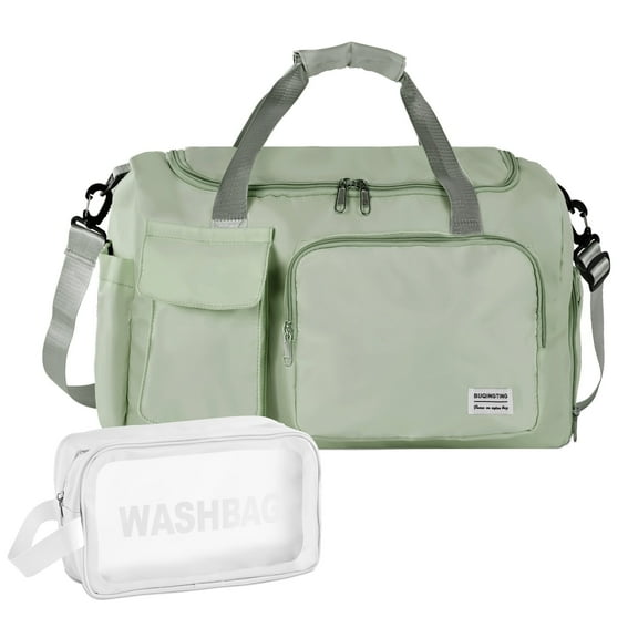 Onekawa Gym Bag 35L for Men & Women -Travel Duffel Bag , Waterproof  Sports Duffel Bag with Toiletry Bag, Foldable Travel Backpack for Camping, Yoga, Weekend Trips - Green