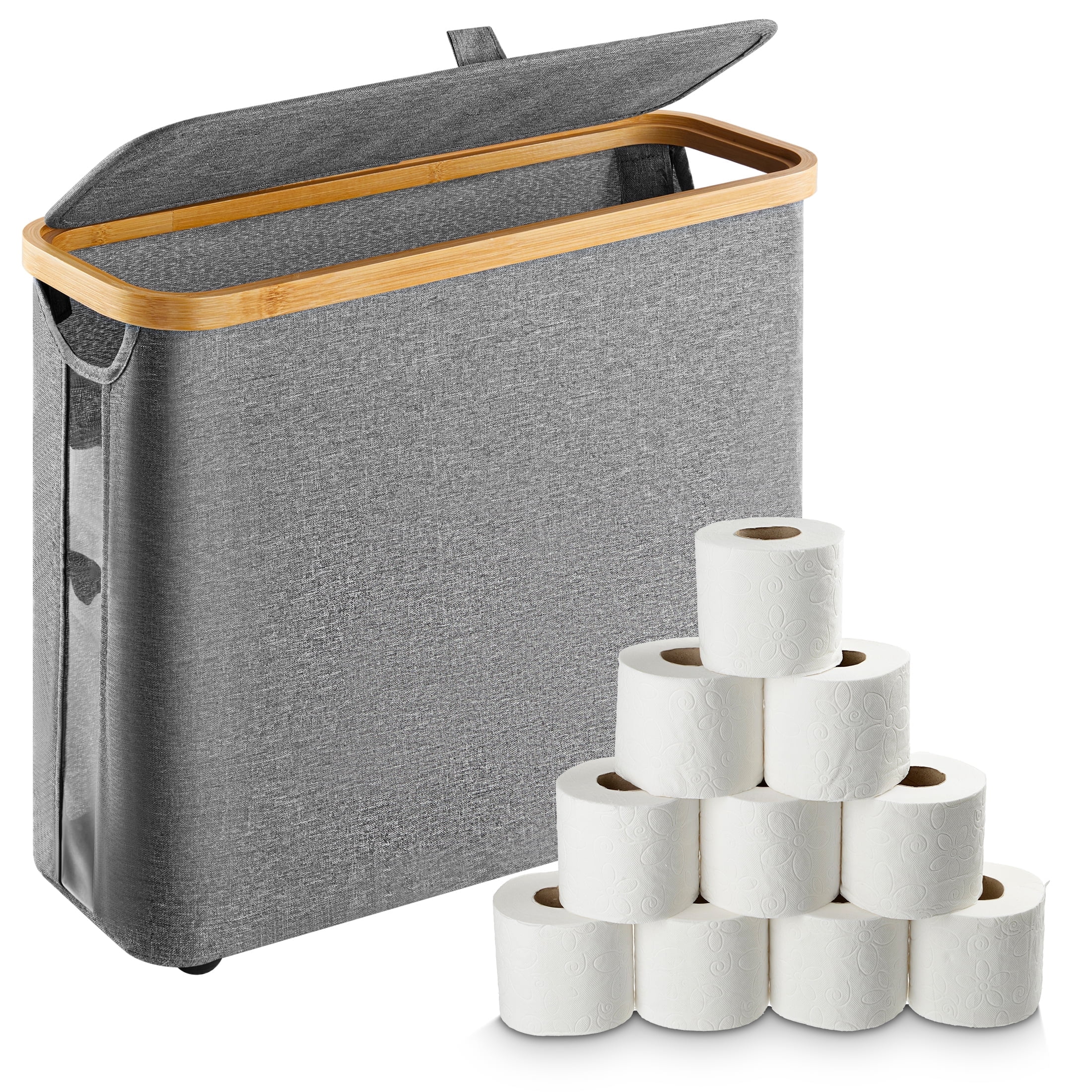Onekawa Toilet Paper Storage Box with Visible Window, Toilet Paper Basket with Lid, Toilet Paper ...
