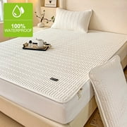 WANALIT Waterproof Queen Size Mattress Protector,Soft Breathable Mattress Pad with Deep Pocket,60" x 80",White