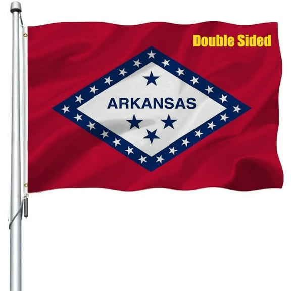 Oneluffy Arkansas Flag 2x3 Outdoor Double Sided Arkansas Razorback Flag AR State Flag State of Arkansas Flags Banner Polyester with 2 Brass Grommets Decor for Indoor Outside Wall Room