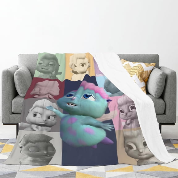 Oneluffy Bibble Blanket Cartoon Poster Blankets Meme Super Soft Warm Throw Blanket Funny Gifts Lightweight Plush Cozy Throw Blankets for Couch Sofa Bed