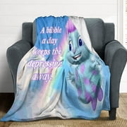 Oneluffy Bibble Blanket Funny Bibble's Beliefs Blankets, Anime Meme Super Soft Flannel Throws Blankets Kawaii Lightweight Warm Plush Bed Bedding for Girls Boys Women Christmas Gifts