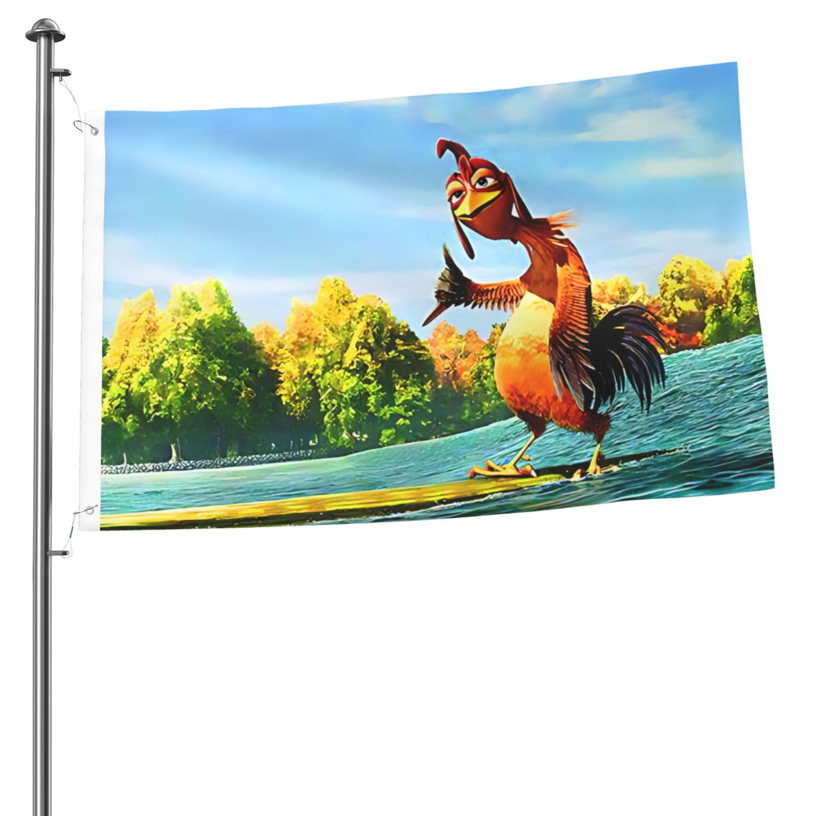 Oneluffy Chicken Flag Funny Flags 4x6 Ft for College Dorm Room Guys, Double Sided Meme Poster Man Cave Bedroom Wall Art Decor Banner Gifts