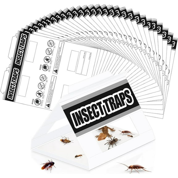 Onemayship 36 Pcs Insect Sticky Traps Non Toxic & Harmless Effective Pest Control For Roaches, Ants, Spiders, Silverfish Home Safe