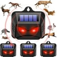 thumbnail image 1 of KingFurt 4 Pack Solar Powered Nocturnal Animal Repellers, Wildlife Repellers with Red LED Lights, 1 of 7
