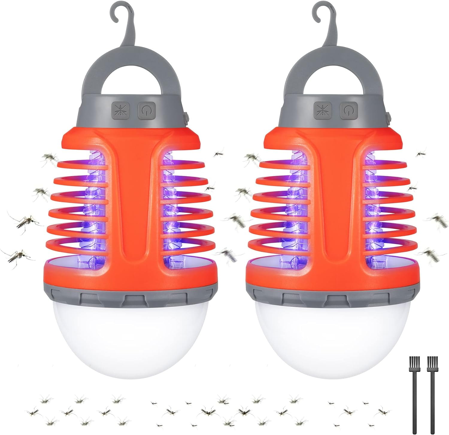 Onemayship Cordless Bug Zapper Orange USB Charging High Powered 3 in 1 Mosquito Zapper LED Camping Light Easy to Clean