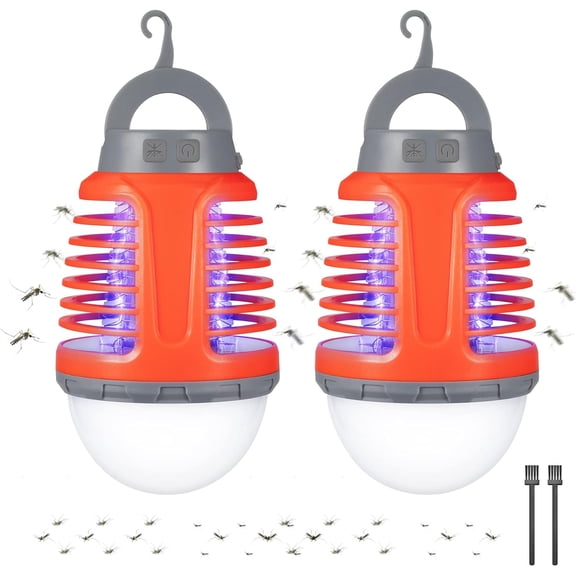 Onemayship Cordless Bug Zapper Orange USB Charging High Powered 3 in 1 Mosquito Zapper LED Camping Light Easy to Clean