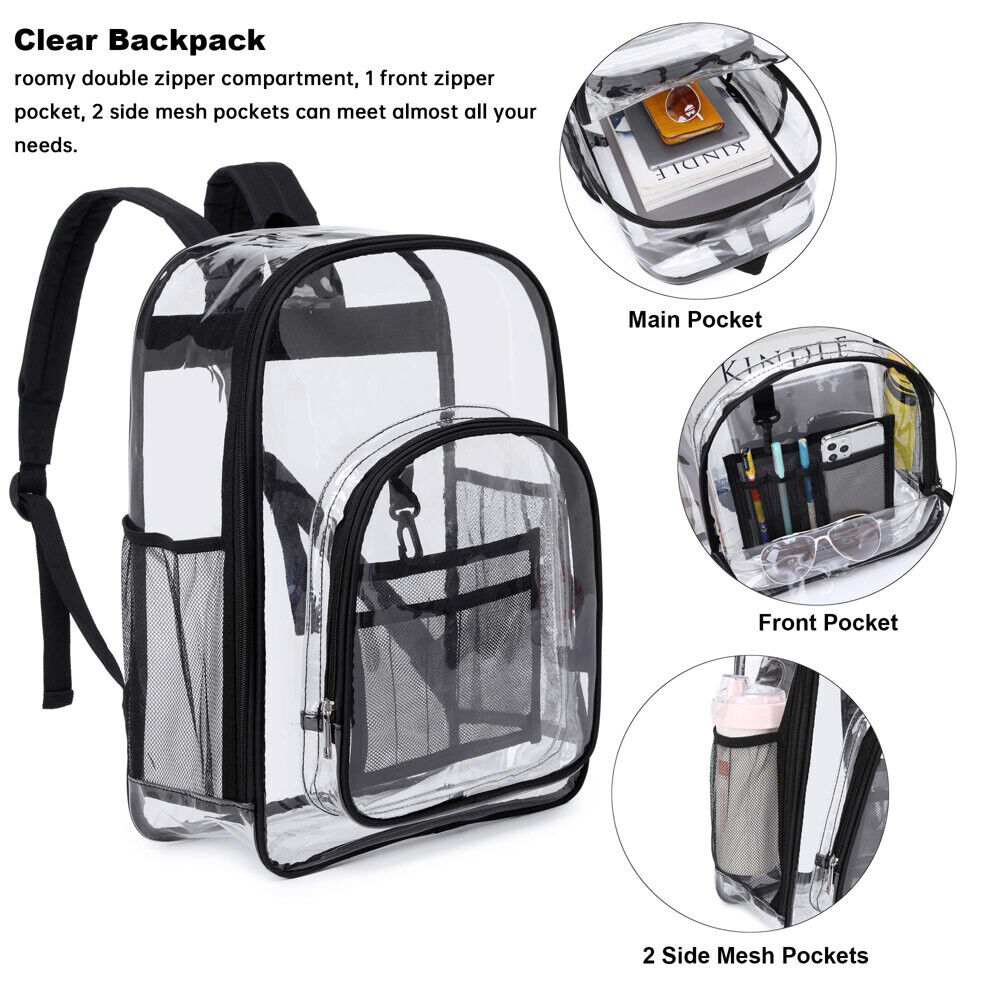 Onemayship Heavy Duty Clear Backpack See Through Clear Bookbags PVC