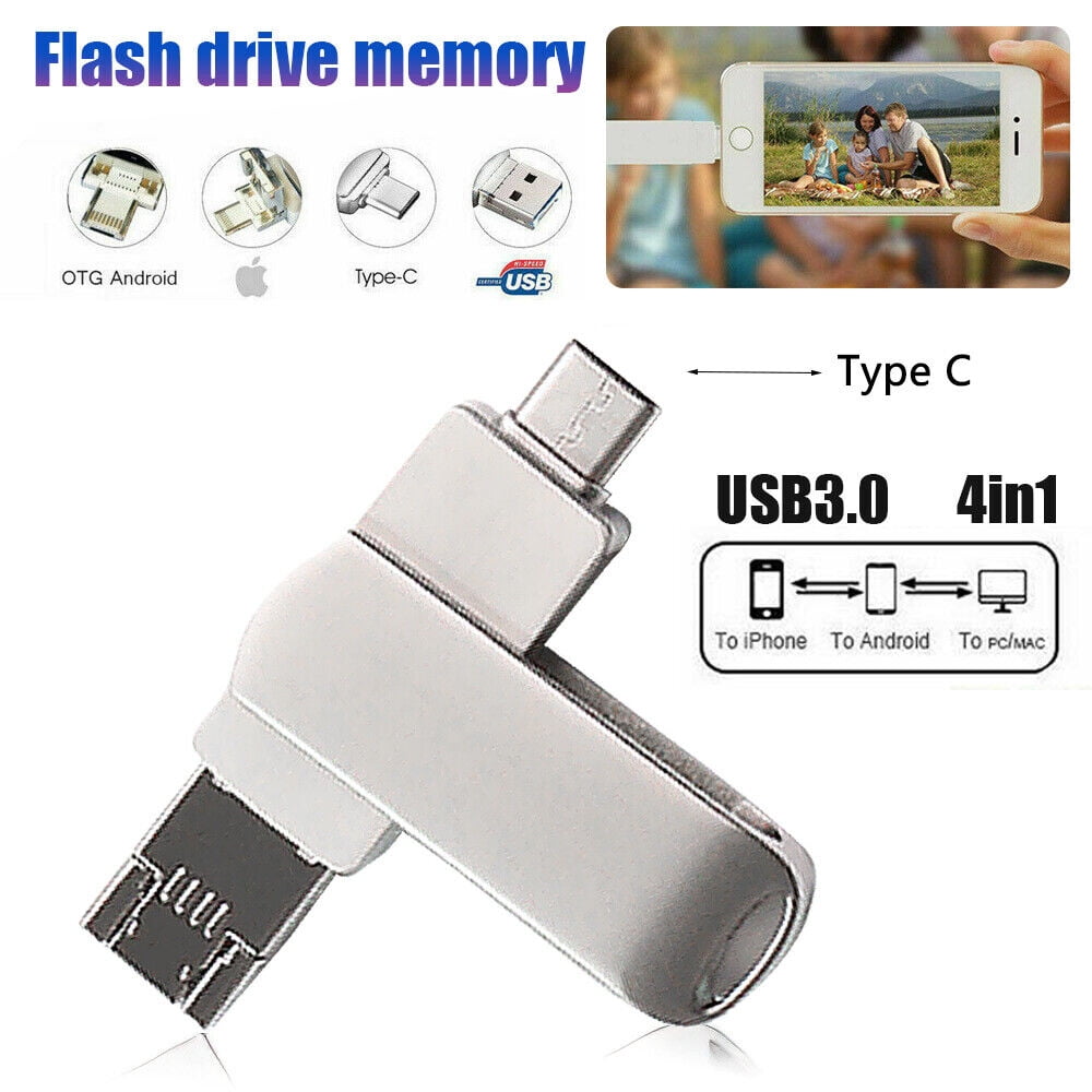Onemayship Metal Rotation USB 3.0 Flash Drive 1TB Memory Stick 4in1 for